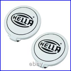 Pair Hella Comet 500 Driving Lamp Yellow Spot Light With Cover Universal Fit ECs
