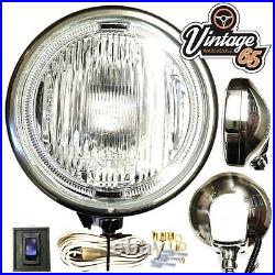 Pair Of Maxtel 12v 210mm Stainless Steel Large Round Spot/bar Lamps/lights Truck