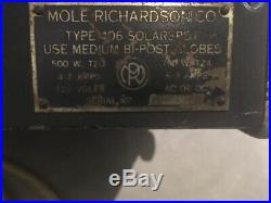 Pair Of Mole Richardson Solar Spot Light Type 406 500W Theatre/TV/Movie