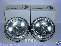 Pair Of Stainless Steel Chrome 7 Inch Cibie Oscar H3 Replica Spot Lights Lamps