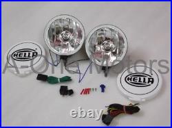 Pair Universal Hella Comet 500 Driving Lamp White Spot Light + Cover & Bulb
