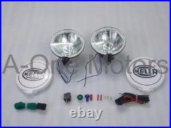 Pair Universal Hella Comet 500 Driving Lamp White Spot Light + Cover & Bulb