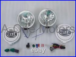 Pair Universal Hella Comet 500 Driving Lamp White Spot Light + Cover & Bulb