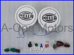 Pair Universal Hella Comet 500 Driving Lamp White Spot Light + Cover & Bulb
