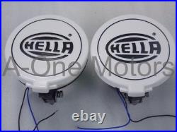 Pair Universal Hella Comet 500 Driving Lamp White Spot Light + Cover & Bulb