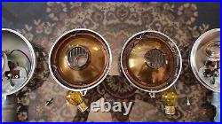 Pair VTG Kinby Rally Fog Light Bumper 40s 60s Driving Lamps and Mount Bracket