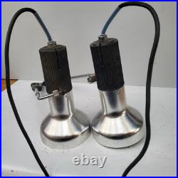 Pair Vintage Industrial Marler Hayley Barnet Clamp Fitting Spotlight Lamps