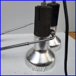 Pair Vintage Industrial Marler Hayley Barnet Clamp Fitting Spotlight Lamps
