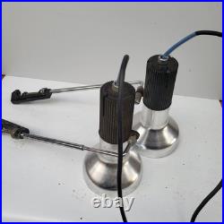 Pair Vintage Industrial Marler Hayley Barnet Clamp Fitting Spotlight Lamps