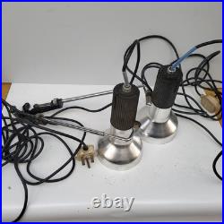 Pair Vintage Industrial Marler Hayley Barnet Clamp Fitting Spotlight Lamps
