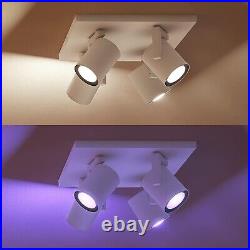 Philips Hue Argenta White & Colour Ambiance Smart 4x Ceiling Spotlight Plate LED