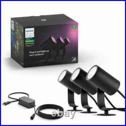 Philips Hue Lily Spot Base Kit- Outdoor Smart Home Colour Lighting- 3 Piece