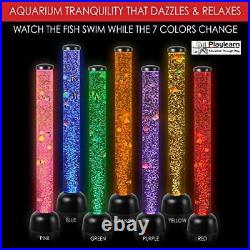 Playlearn Sensory LED Bubble Tube Fake Fish Tank Floor Lamp with 7 Chan