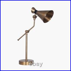 Quirky Retro Desk Lamp Antique Brass Megaphone Study Task Gold Table Lamp