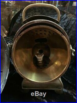Real brass nautical hand-held lamp or spotlight, circa 1930s, antique, maritime