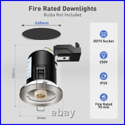 Recessed Fire Rated LED GU10 Downlight Ceiling Spotlight Fixed Lamp White/Nickel