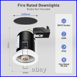 Recessed Fire Rated LED GU10 Downlight Ceiling Spotlight Fixed Lamp White/Nickel