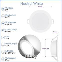 Recessed LED Panel Ceiling Light Ultra Slim Round Down Lights Spot Lamp IP44