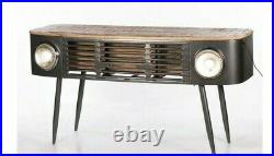 Reclaimed Truck Front Console Table with Tapered Legs Industrial Man Cave Bar