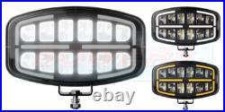 Rectangular Oval LED Driving Spot Light Spot Lamp White / Amber DRL light Jumbo