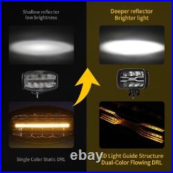 Rectangular Oval LED Driving Spot Light Spot Lamp White / Amber DRL light Jumbo