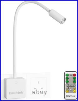Remote Control LED Wall Spot Reading Light, Flexible Dimmable LED Bedside Lamp w