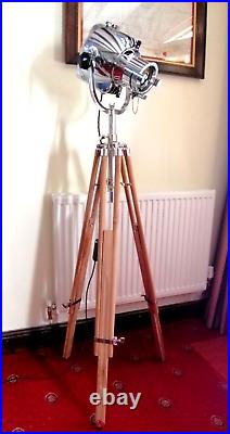Restored Vintage Strand Patt 23 Mkii Theatre Spot Light Profile Lamp With Tripod