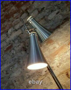 Retro MCM Vintage OMI Floor Standing Standard Lamp Twin Spot Metal Re Wired