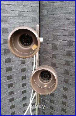 Retro Mid-century Danish Double Brown Adustable Shades Spotlight Floor Lamp