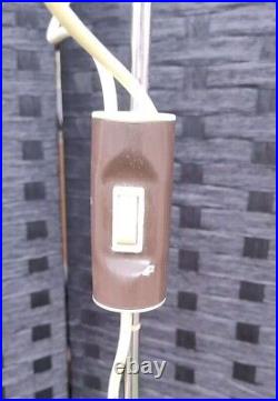 Retro Mid-century Danish Double Brown Adustable Shades Spotlight Floor Lamp