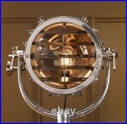 Royal Master Spotlight Nautical Search Light Chrome Tripod Floor Lamp Home Decor