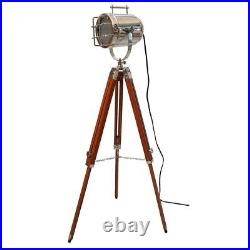 Rustic Vintage Floor Lamp Antique Tripod Stand Standing Search Light Spot light