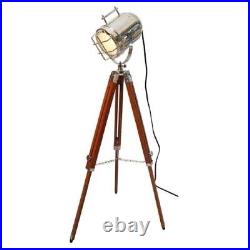 Rustic Vintage Floor Lamp Antique Tripod Stand Standing Search Light Spot light