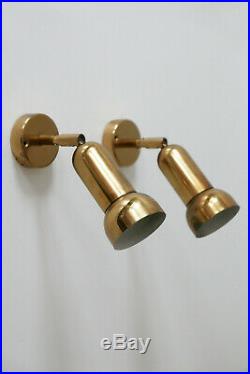 SET of TWO Mid Century BRASS WALL LAMPS Sconces SPOT LIGHTS by GEBÜRDER COSACK