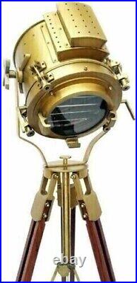 Searchlight Spotlight Nautical wooden floor Search brown wooden tripod