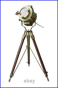 Searchlight Spotlight Nautical wooden floor Search brown wooden tripod