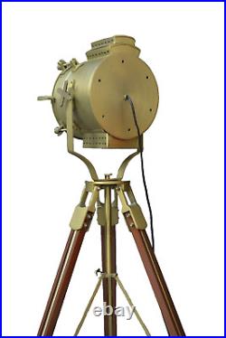 Searchlight Spotlight Nautical wooden floor Search brown wooden tripod