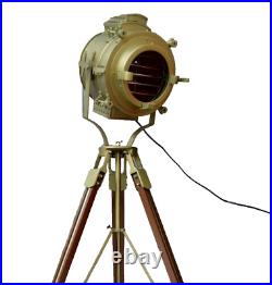 Searchlight Spotlight Nautical wooden floor Search brown wooden tripod