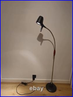 Serious Readers High Dimmer Floor Lamp Brass Wood Handle Black