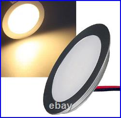 Set LED Downlight Aluminium Matte 12V 0,5W IP67 Hardwearing Recessed Spotlights