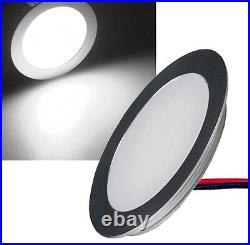 Set LED Downlight Aluminium Matte 12V 0,5W IP67 Hardwearing Recessed Spotlights