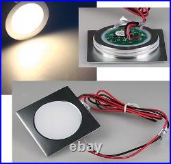 Set LED Downlight Aluminium Matte 12V 0,5W IP67 Hardwearing Recessed Spotlights