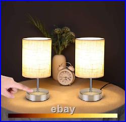 Set of 2 Bedside Table Lamps Touch Dimmable Nightstand Lamp for Bedroom