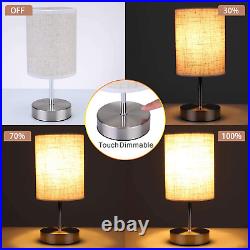 Set of 2 Bedside Table Lamps Touch Dimmable Nightstand Lamp for Bedroom