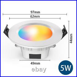 Smart WIFI Bluetooth Dimmable Downlight RGB/WWithCW LED Ceiling Round Spotlight