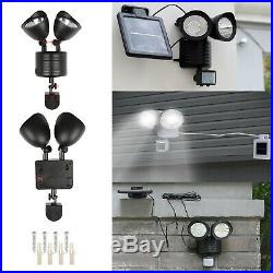Solar Panel Motion Sensor 22 LED Twin Spot Light Garden Security Floodlight Lamp
