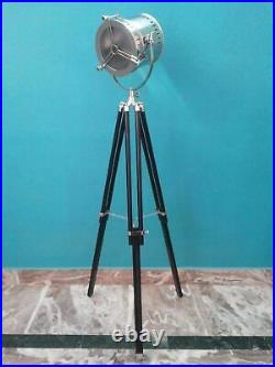 Spot Light Floor Lamp And Wooden Tripod Stand