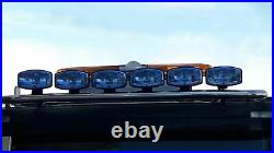 Spot Lights + LEDs For Volvo DAF MAN 24v 9.5 Jumbo Oval Blue ABS Lamp x6 Truck