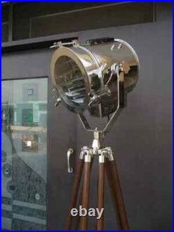 Spotlight Floor Lamp with Tripod Vintage Maritime Searchlight Industrial
