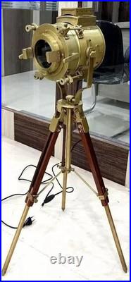 Spotlight Nautical Floor Lamp Vintage Brass Searchlight Spotlight With Tripod